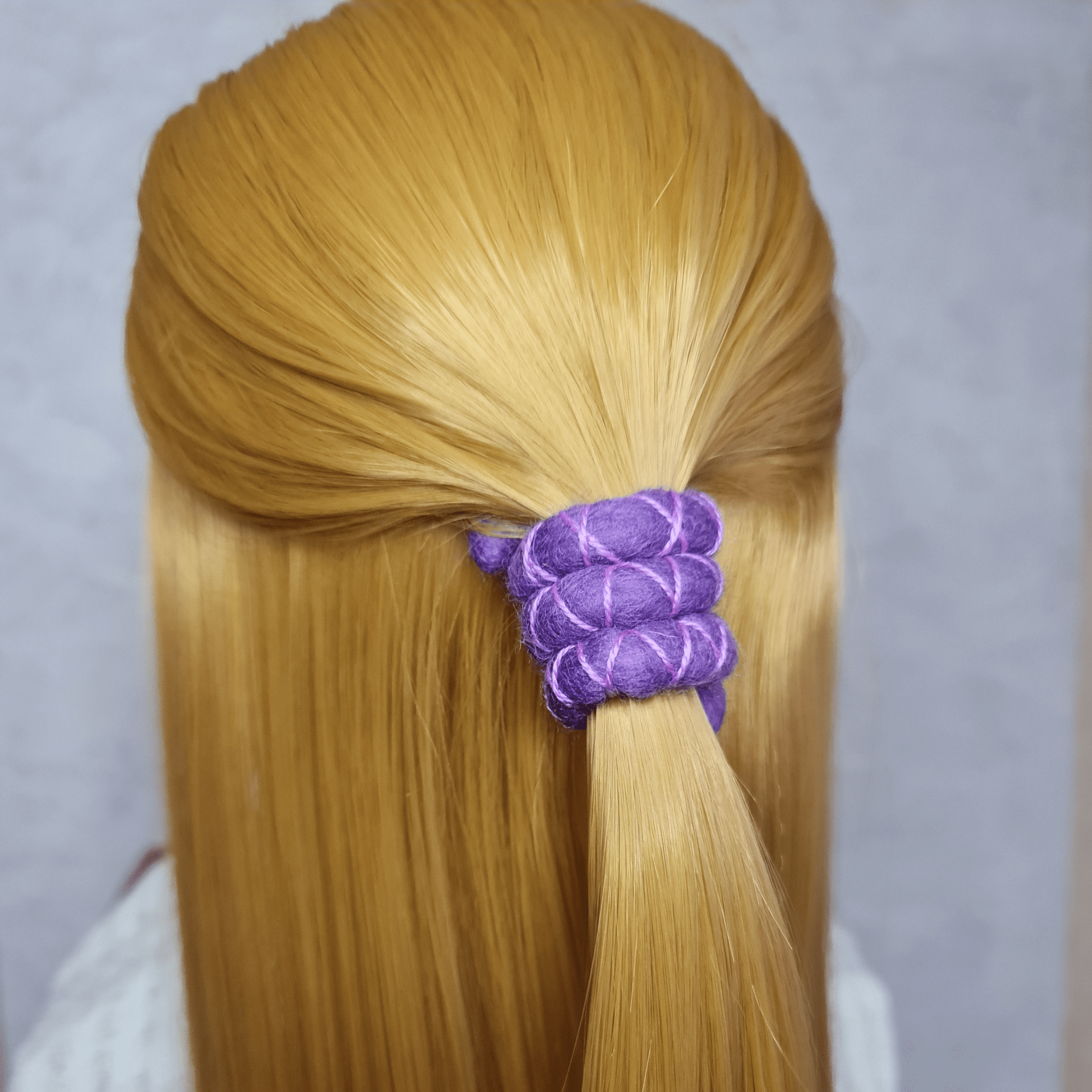 Bendable tie for dreadlocks (spiralock) purple with lavender - Hairful Things